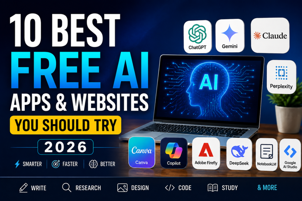 10 Best Free AI Apps and Websites You Should Try in 2026